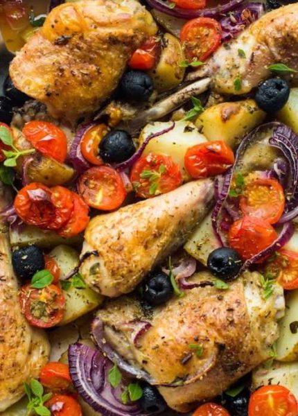 Greek Chicken with Roast Vegetables – What's For Supper