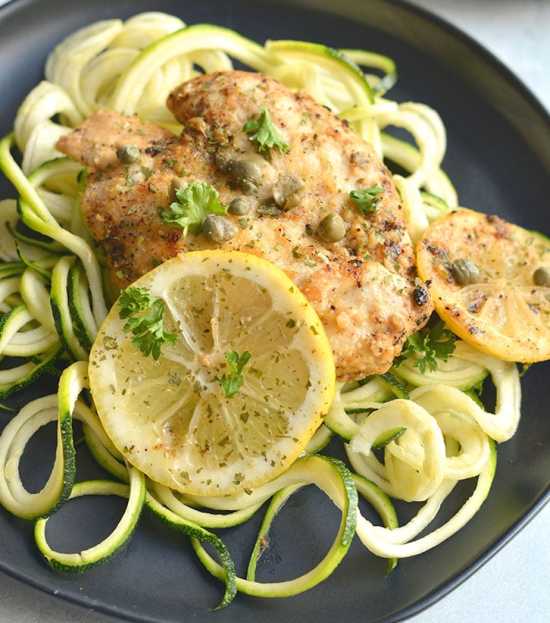 Chicken Piccata with Zucchini Noodles – What's For Supper